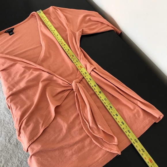 Ann Taylor Layered Look Short Sleeve T-Shirt | Knot Front - Picture 8 of 8